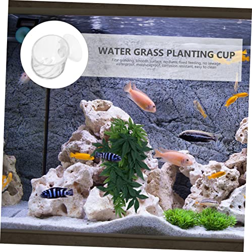 4pcs Fish Tank Feeding Cups Transparent Holder Cup Design Compact Planting Tool for Aquatic Plants Safe for Fish Tank Use