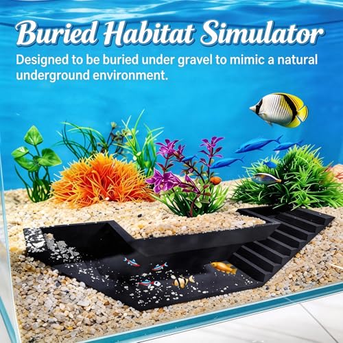 Shrimp Cave, Aquarium Tunnel with 2 Entrances, Shrimp Tank Accessories Hideout Viewing Cave for Small Fish