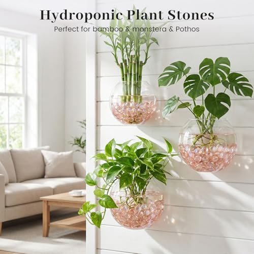 FUTUREPLUSX 1LB Pink Flat Glass Marbles, Vase Fillers Gems Fish Bowl Marbles Decorative Glass Pebbles for Vases Aquarium Floral Smooth Stone - color: Light Pink