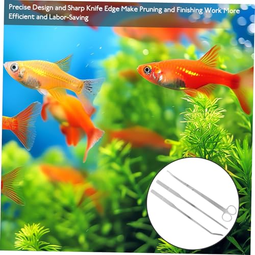 POPETPOP 1 Set Aquarium Maintenance Tool Aquascaping Kit with Tweezers Scissors and Spatula for Fish Tank Cleaning and Plant Trimming Lightweight Portable for