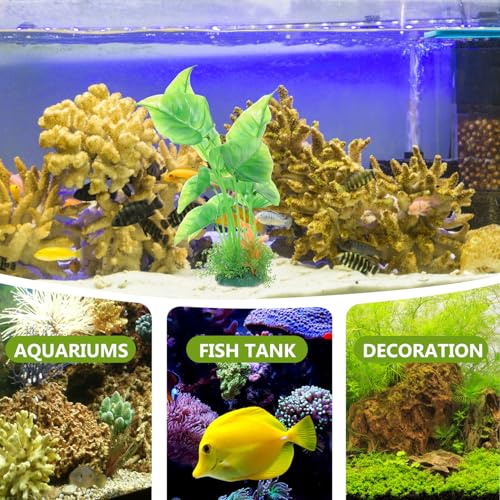 Artificial Aquarium Plants 2pcs Large Plastic Fish Tank Decorations Tall Betta Fish Tank Accessories for Freshwater Aquatic Scenery