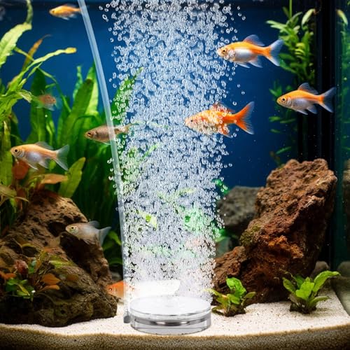 hygger Air Stones for Aquariums, Transparent Acrylic Fish Tank Bubbler Kit with Air Tube, Ultra Silent Bubble Stone Super-High Dissolved Oxygen Diffuser for Aquarium Fish Tank and Hydroponic - size: 3.1 inch