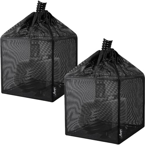 Pond Filter Bag, Pump Barrier Bag, Anti-Clogging Cube Filter Box, Black Media Bag Pump Mesh Bag for Outdoor Water Fish Ponds (5"x 2 pack) - size: 5"x 2 pack