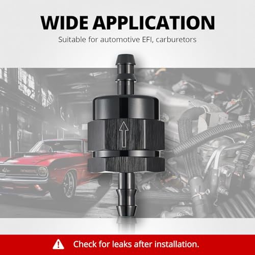 EVIL ENERGY 5/16" Check Valve, One Way Non-Return Valve Fitting Aluminum Black - size: 5/16