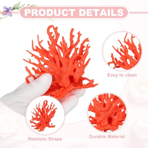 Aquarium Coral Decoration, Fish Tank Decorations Fish Tank Coral Ornaments, 4.9x2x4.3 Inch, (Orange, 1 Pcs), Intended for Aquarium Landscaping Decor - color: Orange, size: 4.9x2x4.3 Inch