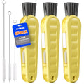 6 Pack Holikme 4 in 1 Cup Lid Cleaning Brush Set with 3 Straws, Multifunctional Bottle Brush, Silicone Cup Lid Gap Cleaner, Durable Bristle Crevice Cleaning Brush, Yellow - color: Yellow