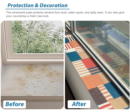 Waterproof Mat for Kitchen Counter, Cuttable Table Placemats Window Sill Protector Mat, Under Fish Tank Cushion Cover for Balconies/Bay Window(60x35cm/24x14in) - size: 60x35cm/24x14in