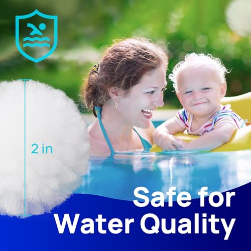 AQUASTRONG Pool Filter Balls for Sand Filters, 5.5 lbs Reusable Pool Sand Filter Balls (Replaces 180 lbs of Sand), Efficient Water Filtration Pool Filter Balls for Swimming Pools, Filter Pumps - color: White, size: 5.5lbs