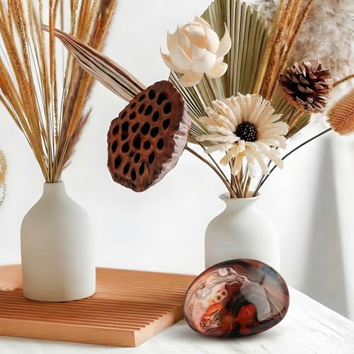 Agate Palm Stone Worry Stones,Natural Sardonyx Healing Crystal for Massage Meditation, Healing, Yoga, Reiki, Zen,Aquarium Decorative Rocks,Gift for Girls Christmas Gifts 4CM (4cm/5pcs) - size: 4cm/5pcs