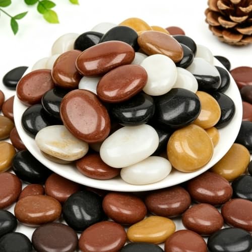 6lbs Polished River Rocks for Landscaping, 2-3 Inch Mixed Pebbles for Garden, Decorative Stones for Plants, Potted Succulents, Fish Tank, Aquarium Decor, Outdoor Yard & Walkways - size: 6lb, style: colorful