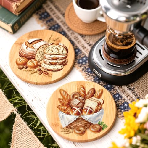 Peacoblue 18 Sheets Rub on Transfers for Crafts, Various Breads 3.6"x3.9" UV DTF Cup Wraps Waterproof Cold Transfers Stickers for Wood Glass Metal Cup Tumblers Mirrors Mugs Home Decor - style: Various Breads