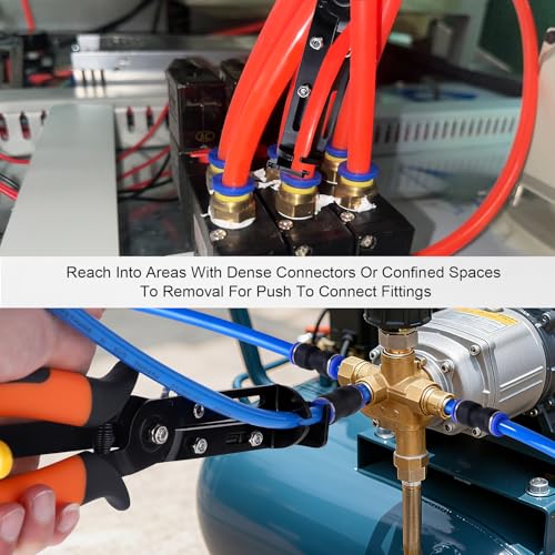 Push to Connect Fittings Air Line Removal Tool for 1/4”, 5/16” (6mm, 8mm) Push-fit Pneumatic Connector Air Line Pliers Disconnect Tool