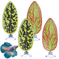 4 Pcs Betta Hammock Aquarium Decor Betta Fish Tank Decor Plastic Plants Bettas Fish Leaf Hammock Bettas Fishes Toys for Resting Sleeping Playing Hiding Breeding