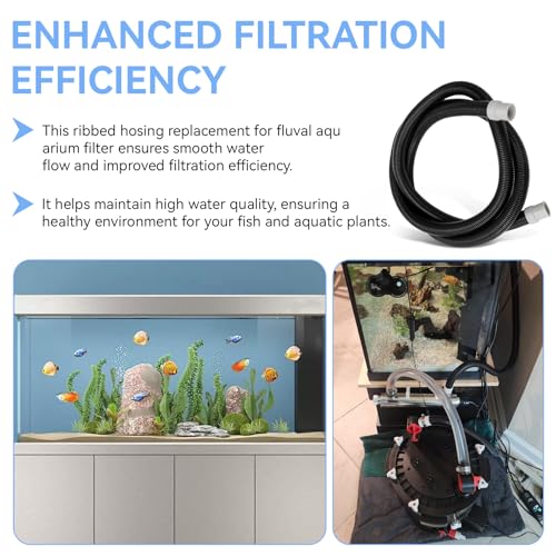 A20236 Ribbed Hosing for Fluval Hose Replacement Fit for Fluval FX2/FX4/FX6 Canister Filters, 13.25 ft, for Fluval Fx Hose Aquarium Filter Tubing Replacement Part
