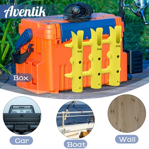 Aventik Tube Fishing Rod Holder Bracket Wall Mounted Boat Side Mount Tool Holder Tube Links with Screws 1/2/3/4/6 Pole Tube Fishing Rod Holders - color: 6-Pole Yellow