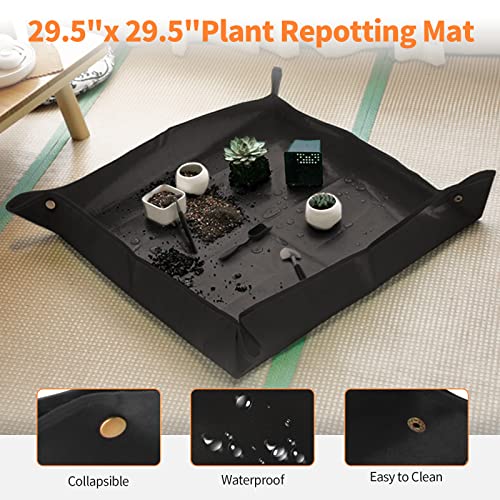 Bonsai Tools Set, 20 Pcs Gardening Succulent Tree Indoor Beginner Tool Kit, Include 262 Feet Bonsai Wire, 29.5"x29.5" Plant Repotting Mat, Leather Bag, Bonsai Scissors, Pruning Shears, Gifts for Women - style: Orange