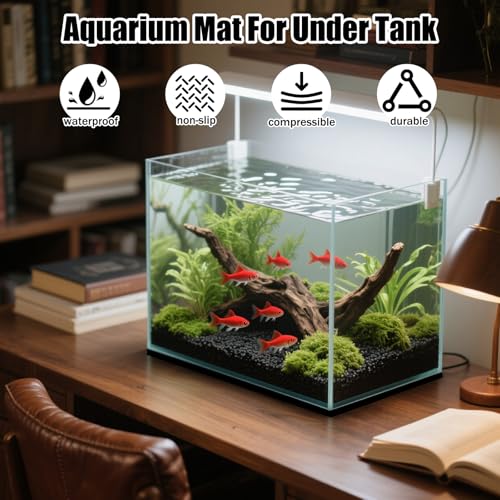 Aquarium Leveling Mat, 21.6 x 13Inch Aquarium Fish Self Leveling Mat for Under Tank, Waterproof Compressible Neoprene Mat, Neoprene Sponge Foam Rubber Sheet Roll Without Adhesive