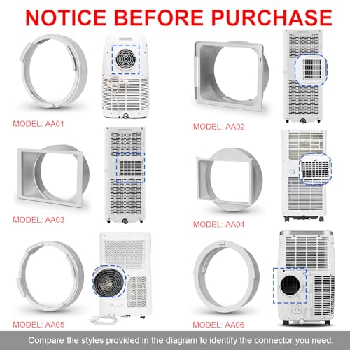 Portable AC Exhaust Hose Coupler 5.9 inch Air Conditioner Unit Vent Tube Connector Portable Air Conditioning Interface Adapter Accessories Parts (AA01) - style: AA01