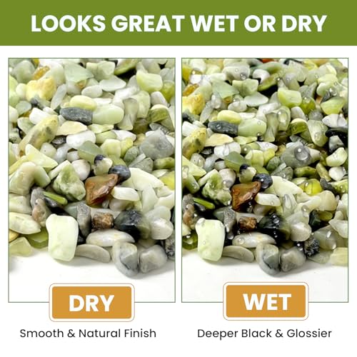 3/8 Inch Polished Decorative Pebbles, River Rocks for Indoor Plants, Succulents, Planters, Vases, Fish Tank, Aquarium Gravel & Landscaping, Jade, 3LB - color: Jade, size: 3LB