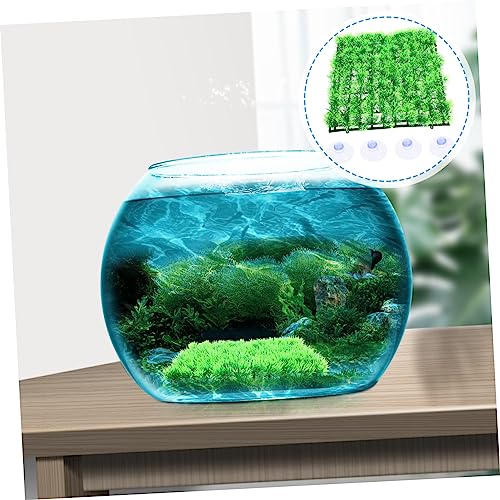 Gentle Simulated Grass Mat for Aquariums Durable Safe Plastic Fish Tank Cushion with Thickened Base Realistic Decor for Fish Hiding and Landscape Enhancement Suction Cups