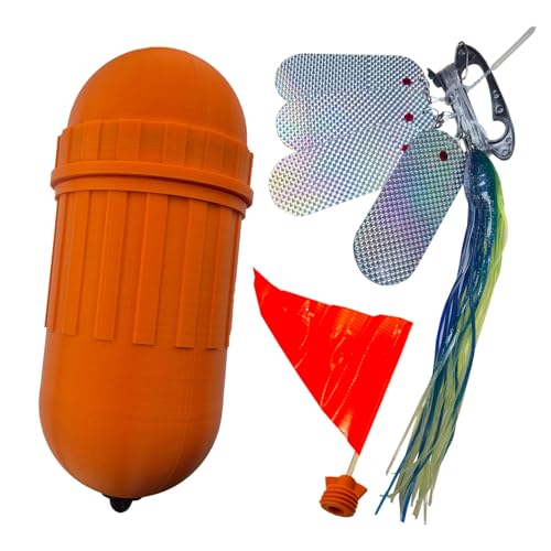 SPEARFISHING WORLD Flasher Kit Reflective Flasher Lure Kit with Float Container for Attracting and Spearing Pelagic Fish Like Tuna, Wahoo, Amberjack, Kingfish, Marlin, Sailfish. - size: Large