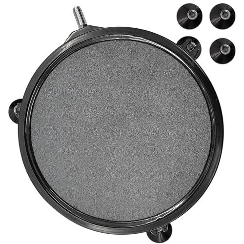 kathson 8 Inch Aquarium Air Stone Hydroponics Fish Tank Air Stone Disc Aerator Bubble Diffuser with Suction Cups Air Pump Round Dissolved Oxygen Airstone Decoration for Pond Dwc Circulation - size: 8 Inch / 1 PCS