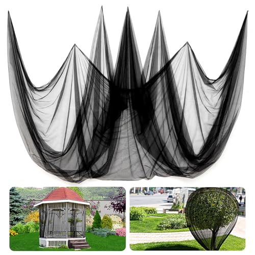 ANPHSIN 2 Pcs 13x10ft Nearly Invisible Mosquito Net for Patio - Mesh Netting Screen for Outdoor Garden Porch Balcony, Protects Skin & Plants from Bugs, Birds, Black - color: Black, size: 13x10ft