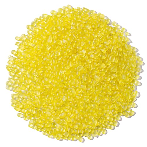 Keedolla Aquarium Rocks Betta Fish Tank Gravel, 8oz Frosted Sea Glass Marbles Gemstones for Vase Fillers, DIY Crafts and Home Decor - Yellow, 6-9mm - color: Yellow, size: 0.5 LB