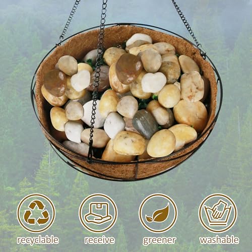 Sunnyglade 18 LBS River Rocks, 2-3 Inch Natural Pebbles for Indoor Plants, High Polished Decorative Stones Vase Filler Fish Tank Aquariums Landscaping Garden Outdoor and Indoor DIY (18, Pounds) - size: 18 Pounds