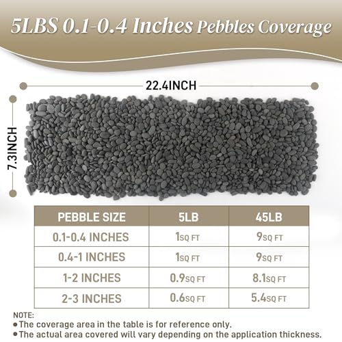 5 lbs Pebbles, 0.1-0.4 Inch Small Pebbles for Pots Indoor Plants, Succulent, Vase, Fish Tank, Decorative River Rocks for Garden Landscaping, Home Decor, Outdoor Paving, Grey