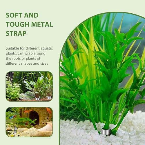 22Pcs Aquarium Plant Weights for Fish Tank - Aquarium Plant Anchors Live Plants Fixed Ring Base, Weighted Blocks to Hold Aquatic Live Plants Underwater - size: 22PCS