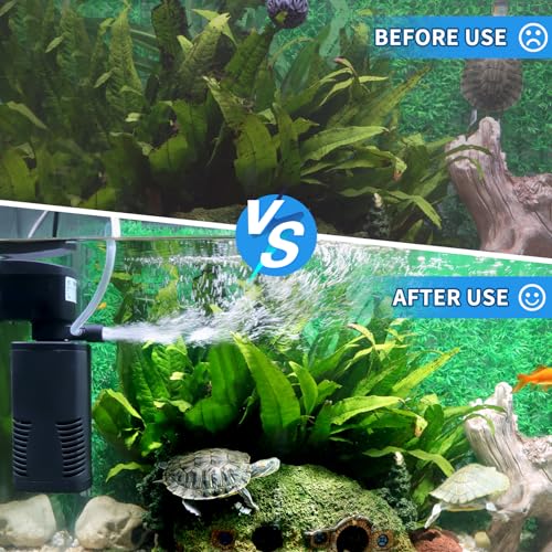 coospider-repta Fish Tank Filter for 15-40 Gallon Tank, 160 GPH Crystal Clear Powerful Internal Aquarium Filters Submersible Pump& Filter System for Fish Tank & Turtle Tank - size: 20-45 Gallon Fish Tank