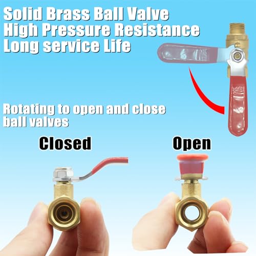 Heavy Duty 1/4 inch NPT Brass Ball Valve Air Compressor Shut Off Valve, 1/4" Male NPT x 1/4" female NPT (1Pc) - size: 1/4" ball valve(1Pc)