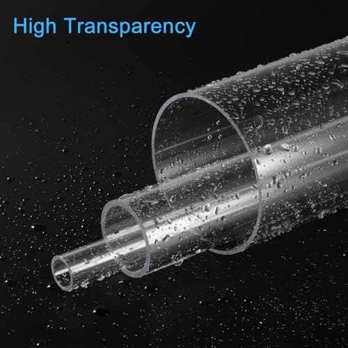 MECCANIXITY Plastic Pipe Rigid Polycarbonate Round Tube Clear 1.5"(37.6mm) ID 1.6"(40mm) OD 17" (425mm) High Impact for Lighting, Models, Water Plumbing - size: 1.5"IDx1.6"ODx17"