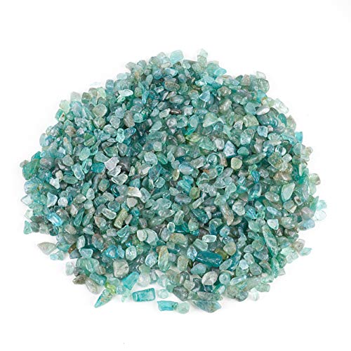Cherry Tree Collection 1/2 Pound Polished Tumbled Gemstone Chips, Pebbles, Crystal Chips Bulk for Jewelry Making, Healing, Plants, Succulents, Aquariums, Decoration, Chakra (Apatite) - color: Apatite