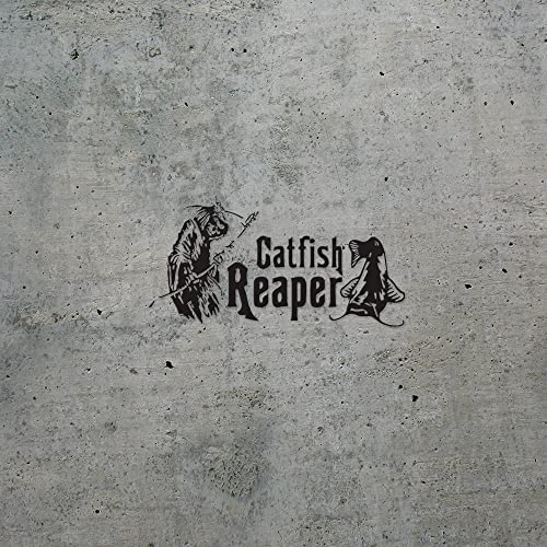 2 Pcs - Decal Stickers of Catfish Reaper Fishing #2 (Black) Premium Waterproof Vinyl Decal Stickers for Laptop Phone Accessory Helmet Car Window Mug Tuber Cup Door Wall Decoration ANDstic570833BLAA - color: Black, size: 8.3'' x 4''