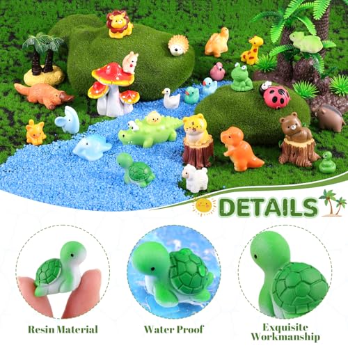 TINKRSTUFF 45PCS Mini Resin Animals Tiny Cute Forest Figurines, Miniature Figures to Hide, Little Animal Small Accessories for Topper Desk Garden Dollhouse Landscape Aquarium Ornaments Crafts & Decor - color: Forest Animals-45pcs