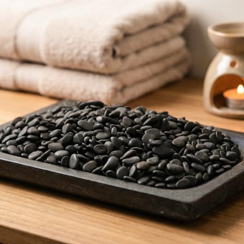 River Rocks Decorative Ornamental Vase Filler 0.5" - 0.75" Black Aquarium Gravel 2 lbs - Landscaping Pebbles for Indoor Plants, Succulents, Terrarium & Home Decor, DIY & Crafting – Royal Imports - size: Small - 2 lbs, style: Black