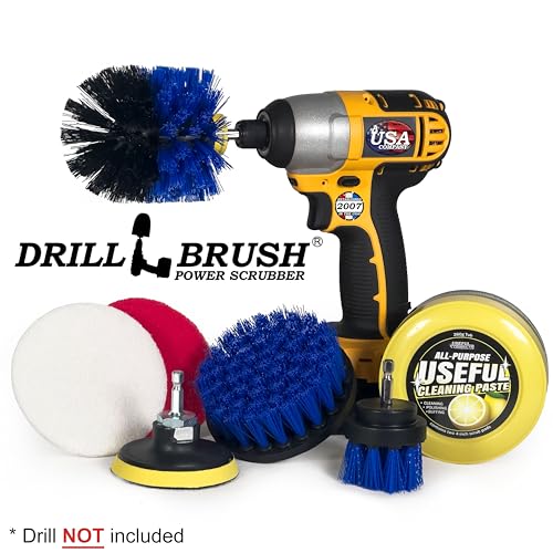 Medium Stiffness Durable Blue Nylon Bristle Brush Set for Pool, Aquarium, Boat Deck & Fish Tank Cleaning - Ideal for Marine Vehicles, Yacht, Hydroplane, Windsurfing, Raft, Canoe, Kayak, Paddleboarding - color: Blue
