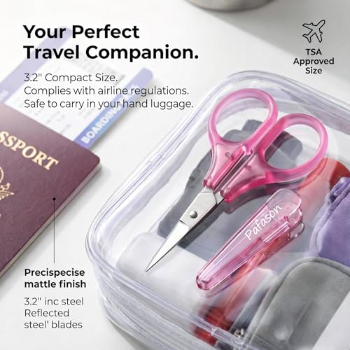 PAFASON Small Travel Craft Scissors Set Straight Curved Precision Tip All Purpose for Scrapbooking Quilting Sewing Knitting Embroidery Cross Stitch Crochet Thread Yarn Paper Detail Cutting Safety Case - style: Modern
