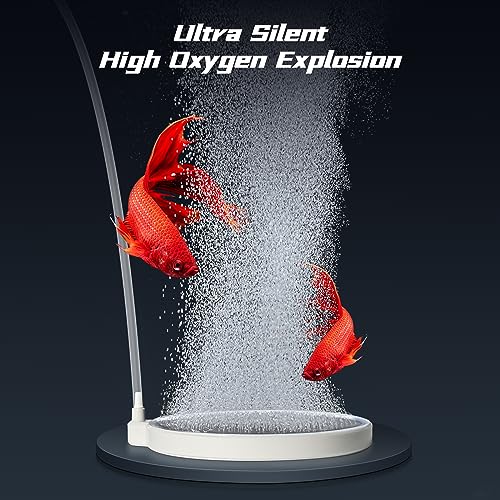 Air Stones for Aquariums - Quiet Fish Tank Oxygen Aerator, 4 Inch Nano Ultra-High Dissolved Oxygen Diffuser Airstone Bubbler with Air Tube Control Valve Check Valve