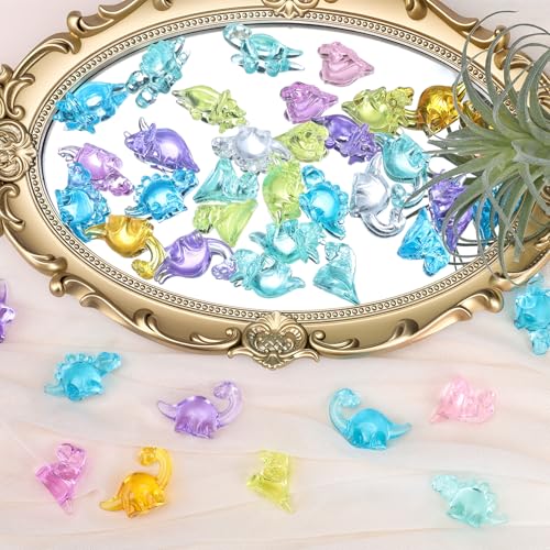 Babenest 4 Styles Acrylic Dinosaur Figures, 45pcs Miniature Dinosaur Sensory Bin Fillers for Garden Landscape Theme Party Wedding Decoration Scatter Table Vase Fillers Home DIY Crafts - color: Dinosaur, size: Conventional