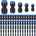 Konohan 100 Pcs Quick Connect Air Hose Fittings 1/8", 1/4", 5/16", 3/8", 1/2" Straight Push Metric Connectors Quick Release Plastic Pneumatic Air Line Fittings for Tube, Truck, Automotive, 2 Way - size: 4/6/8/10/12 mm