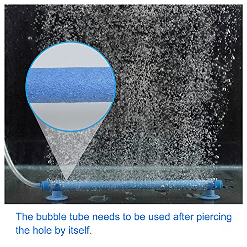 WishLotus 2 Pieces Length Aquarium Air Stone Bubble Wall with Suction Cups, Fish Tank Bubbler Air Bar Tube Bubble Release Diffuser Bar for Fish Tank Air Pump (Blue) - color: Blue