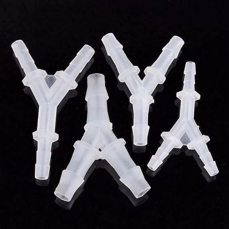 5 Pcs Aquarium Air Pump Connectors Y-Shaped Air Valve 3 Way Airline Tubing Plastic Barb Equal Hose Anti-Shedding Fish Tank Tube Adapters Splitter