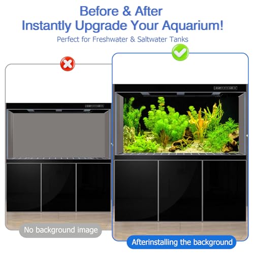 Aquarium Background & Fish Tank Background – Ultra HD Static Cling, Tape-Free, Vibrant Underwater Scene for Stunning Aquarium Decorations 11.8 X 23.6 Inches - color: Green plants, size: 11.8 X 23.6 Inches