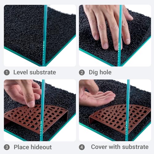Shrimp Tank Accessories – 2Pcs Fish Tank Decoration, 180° Viewing & Stable Hides for Shrimp Refuge & Spawning - color: Brown