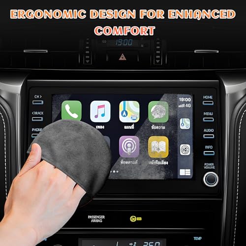 Car Screen Cleaner, 4.33"×4.33" Round Microfiber Auto Touchscreen Cleaning Cloth, Reusable Vehicle Interior Touch Screen Cleaning Pad Non-Scratch Wipes, Car Accessories - color: Round