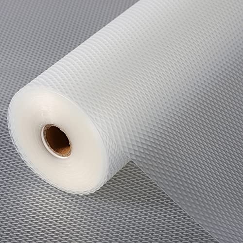 Anoak Shelf Liner Non-Slip Drawer Liner for Kitchen, Non Adhesive Cabinet Liner 12 Inch x 15 FT(180 Inch) Waterproof Refrigerator Liners for Kitchen Drawer, Bathroom Shelves Diamond Pattern Clear - size: 12"W x 180"L