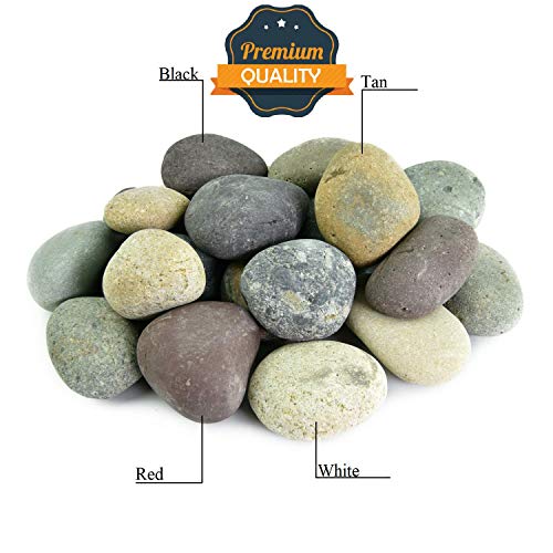 50 Lb. Premium Large Mixed Mexican Beach Pebbles 3-5 inches, Decor, Garden, Landscape, Pathways, Backyard, Rock Pebbles